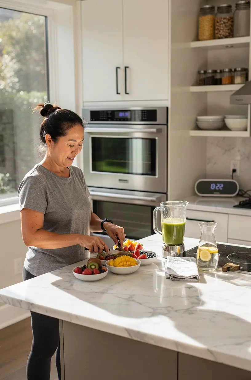 Person taking a break at a workspace for productivity.